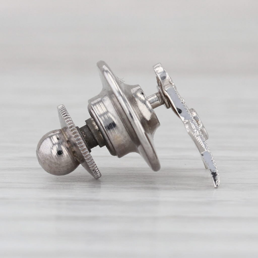 Vintage Masonic Tie Tac Pin 14k Gold Square Compass Blue Lodge