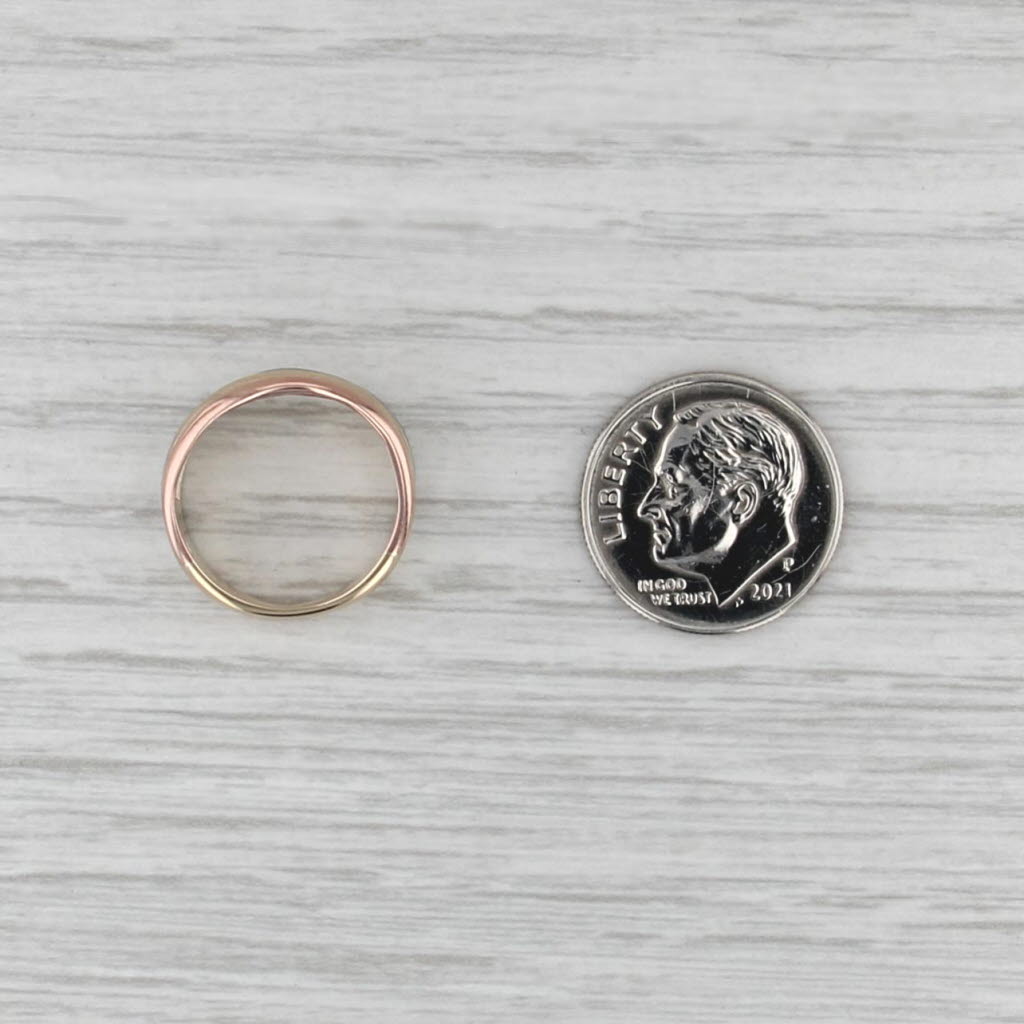 Tri-toned Contoured 3-Band Ring 14k Yellow White Rose Gold Size 3.5