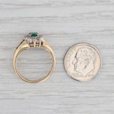 Gray 0.53ctw Lab Created Emerald Diamond Halo Ring 10k Yellow Gold Size 6