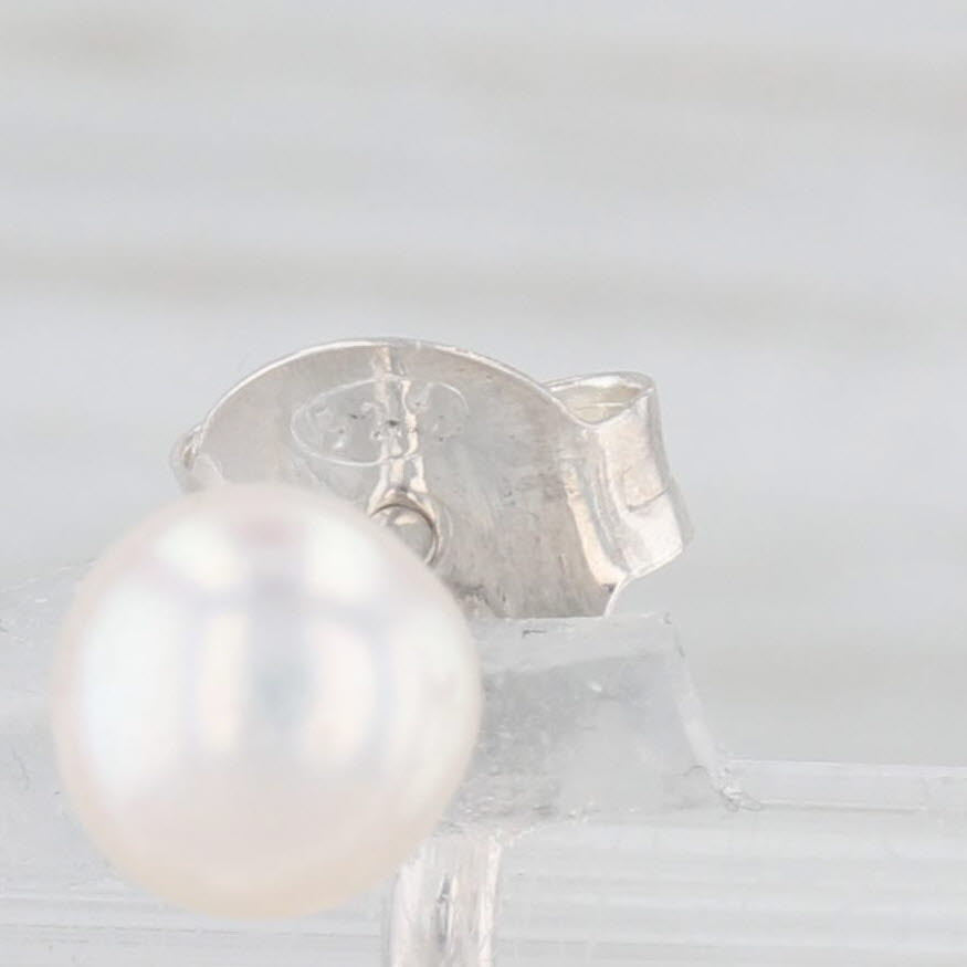 Light Gray Cultured Pearl Drop Earrings Sterling Silver Convertible to Studs