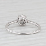 0.24ctw Diamond Cluster Engagement Ring 10k White Gold Size 7.25