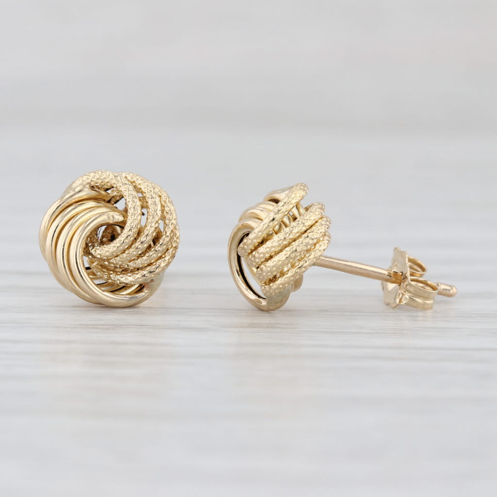 Love Knot Stud Earrings 14k Yellow Gold Studs