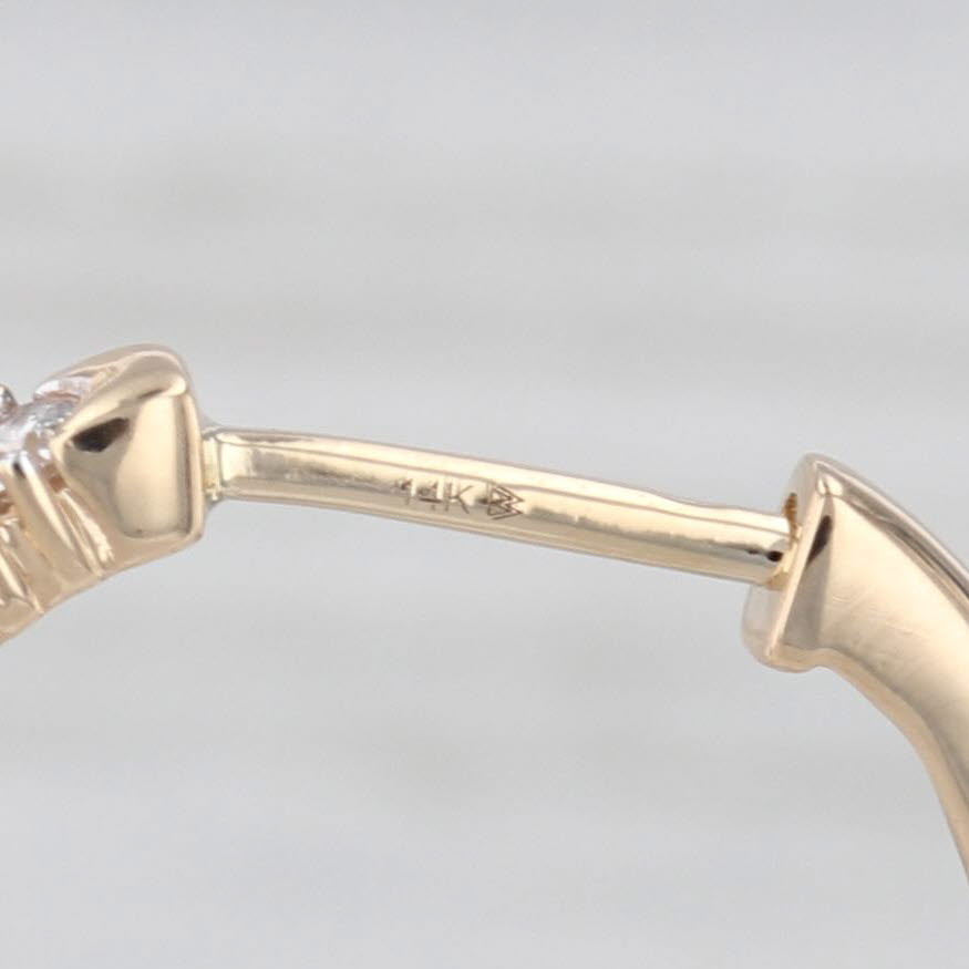 1.40ctw Diamond Oval Hoop Earrings 14k Yellow Gold Hinged with Snap Top