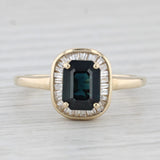 2.09ctw Blue Sapphire Diamond Halo Ring 10k Yellow Gold Size 9.25