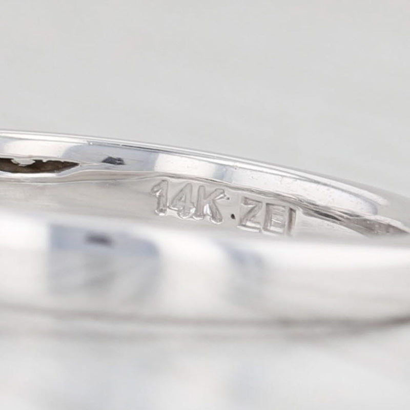 Light Gray 0.97ct Round Diamond Engagement Ring 14k White Gold Size 7 GSL Copy