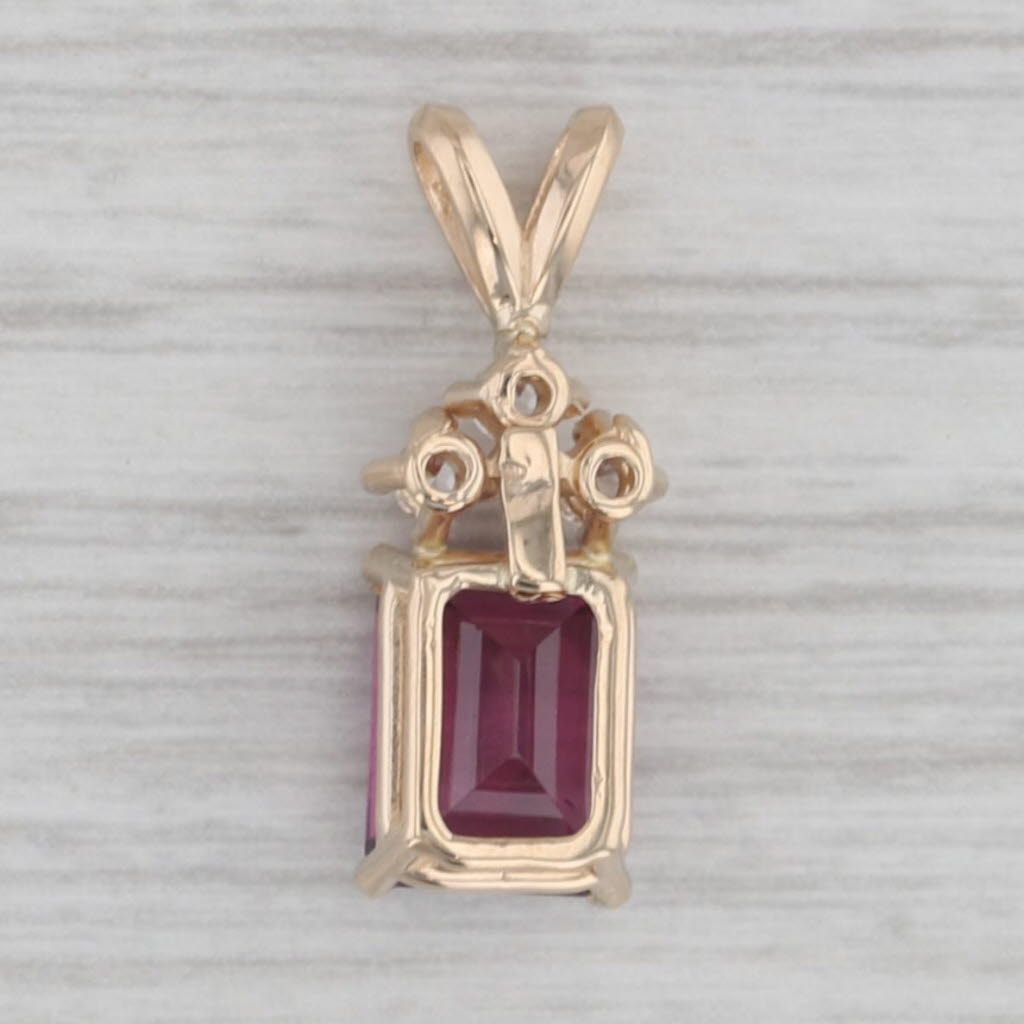 Gray 2.60ctw Rhodolite Garnet Cubic Zirconia Pendant 14k Yellow Gold