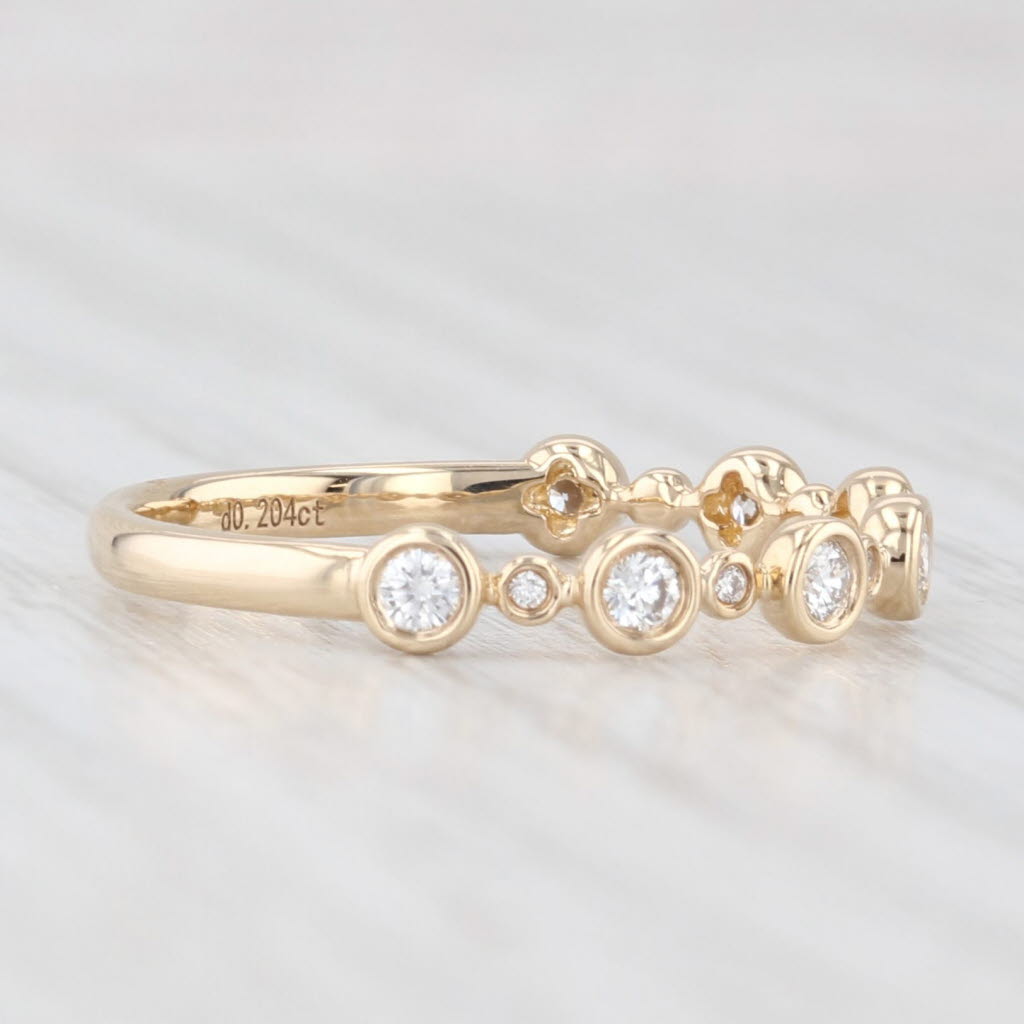 Light Gray New 0.20ctw Diamond Wedding Band 14k Yellow Gold Stackable Anniversary Ring 6.5
