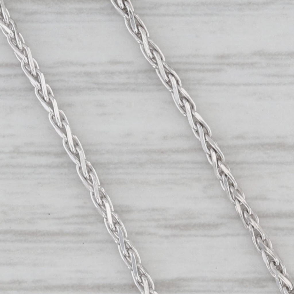 Gray 18" 1.5mm Wheat Chain Necklace 14k White Gold