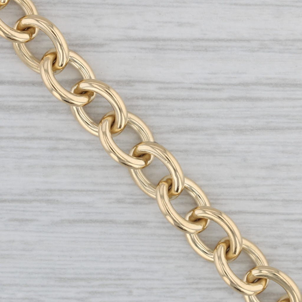 Gray 7.25" 7.2mm Cable Chain Bracelet 750 18k Yellow Gold Lobster Clasp