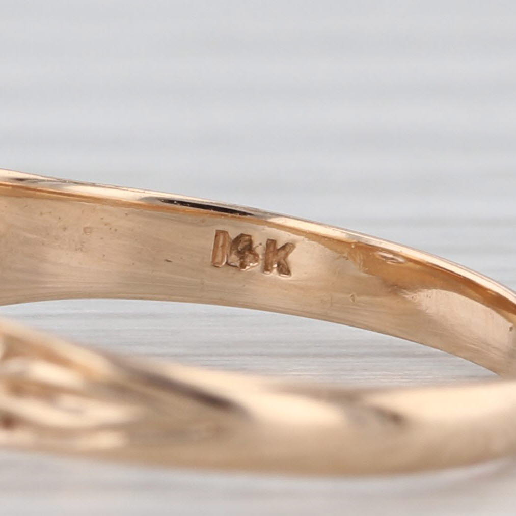 0.14ct Antique Old Mine Cut Diamond Solitaire Ring 14k Yellow Gold Size 6.75