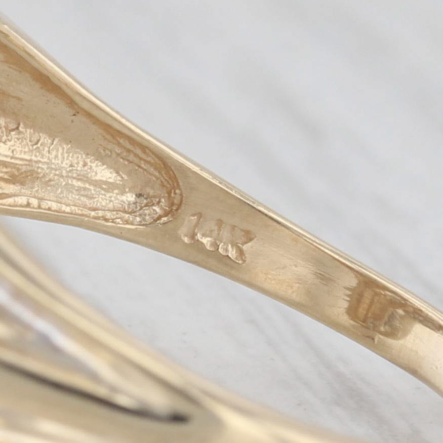 Light Gray 0.85ctw Diamond Bypass Ring 14k Yellow Gold Size 10.75