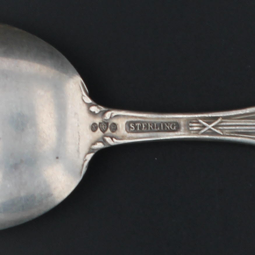 Dark Gray Vintage Louisiana Souvenir Spoon Sterling Silver Monroe City Hall Watson