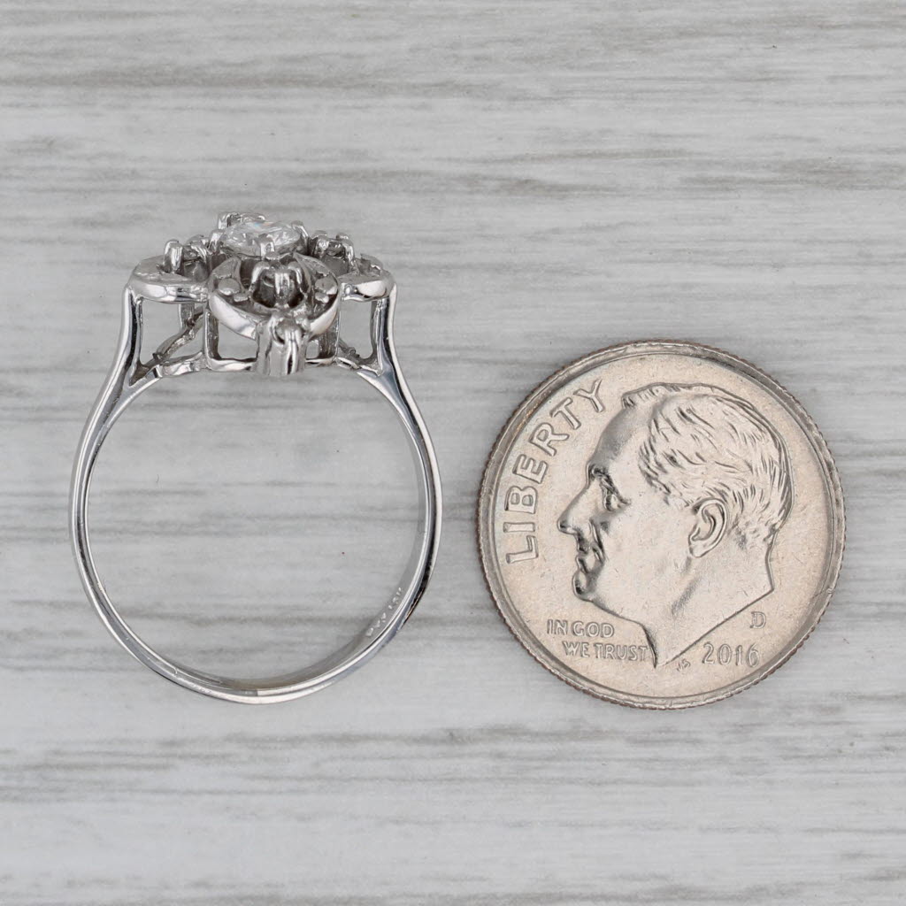 Gray 0.23ctw Diamond Cluster Ring 10k White Gold Size 6