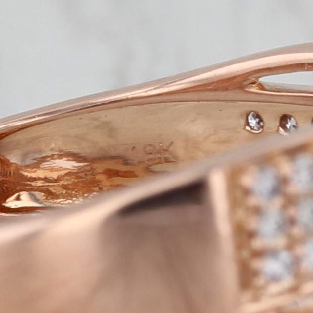 0.33ctw Pave Diamond Overlay Bypass Ring 18k Rose Gold Wedding Anniversary Band