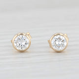 Light Gray New 0.55ctw Round Diamond Solitaire Stud Earrings 14k Yellow Gold
