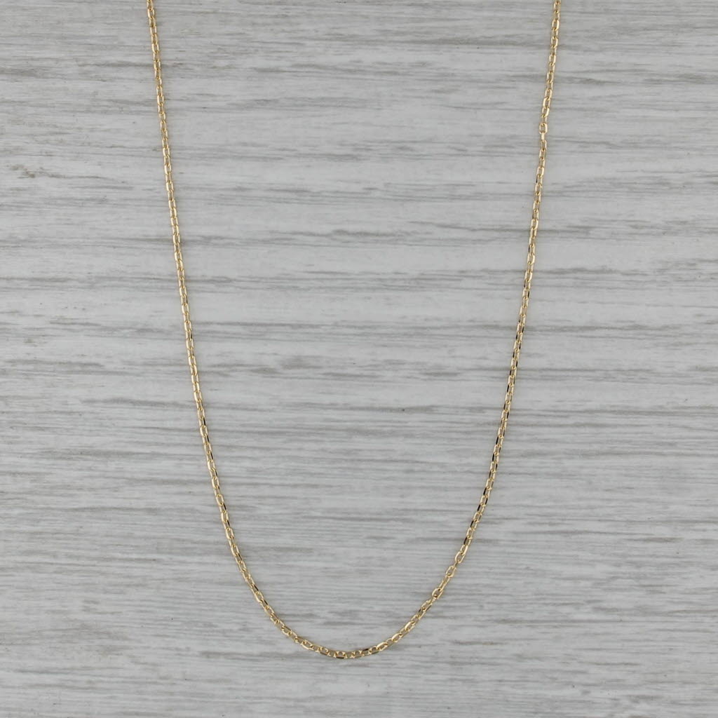 Cable Chain Necklace 18k Yellow Gold 15.75" 0.7mm
