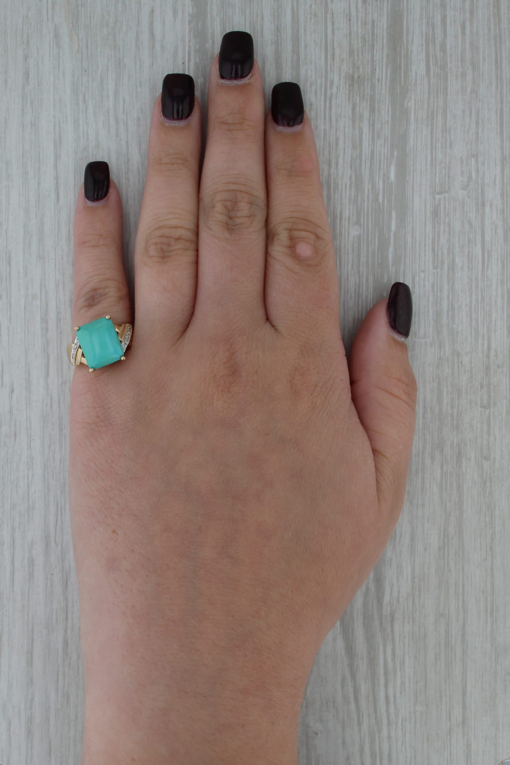 Le Vian Turquoise Diamond Ring 14k Yellow Gold Size 5.5