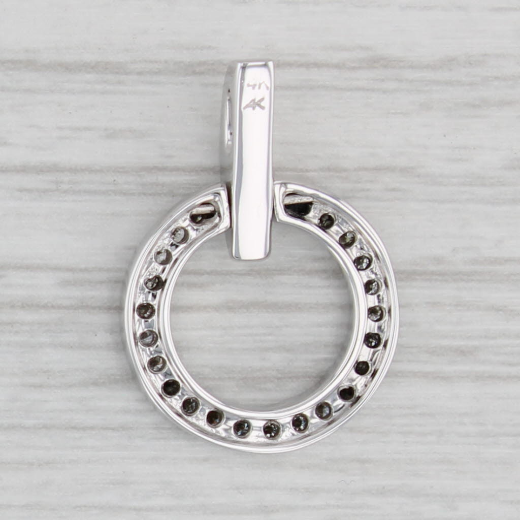 Gray 0.18ctw Diamond Eternity Circle Pendant 14k White Gold