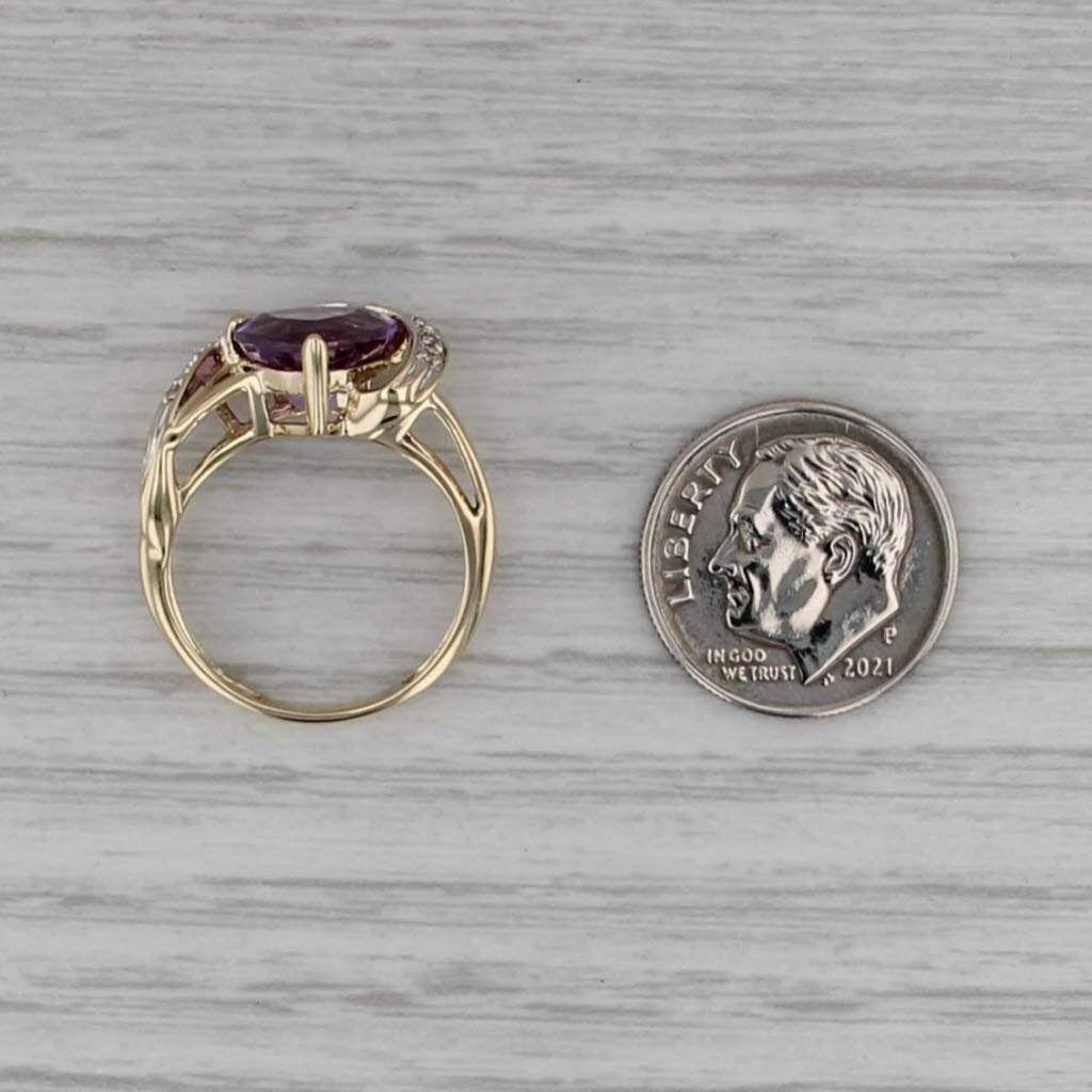 1.93ctw Amethyst Diamond Ring 14k Yellow Gold Size 5.5