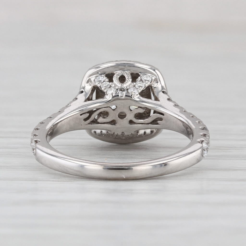 Neil Lane 0.97ctw Princess Diamond Halo Engagement Ring 14k White Gold Size 4.5