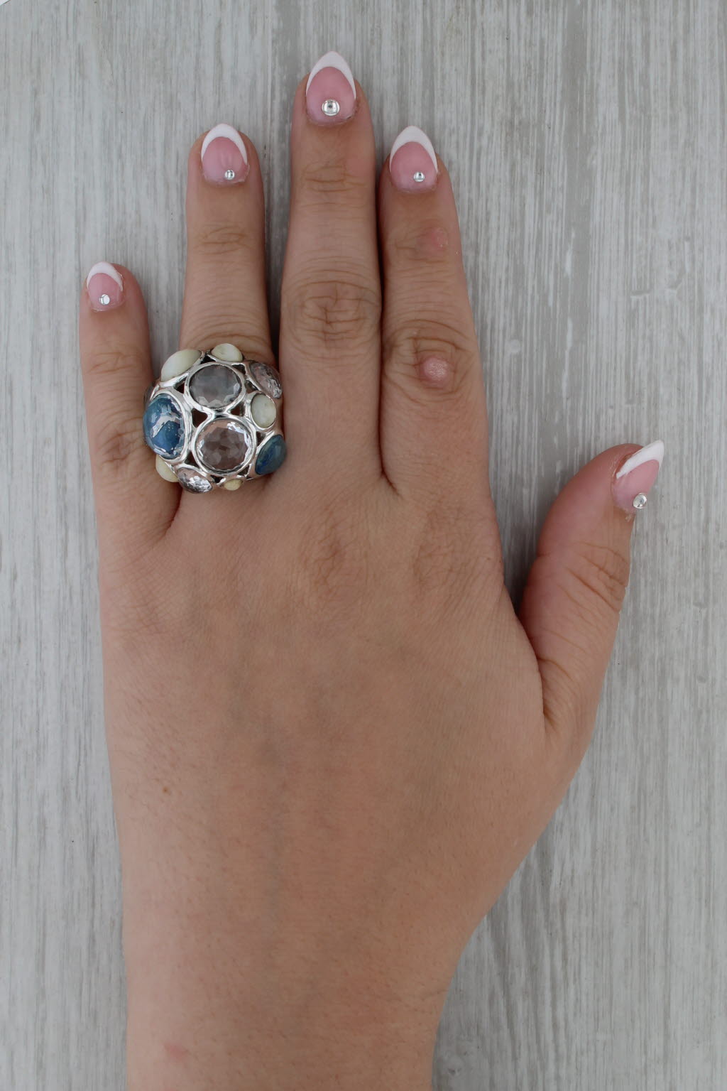 Ippolita Rock Candy Collection Ring Sterling Silver Mother of Pearl Quartz