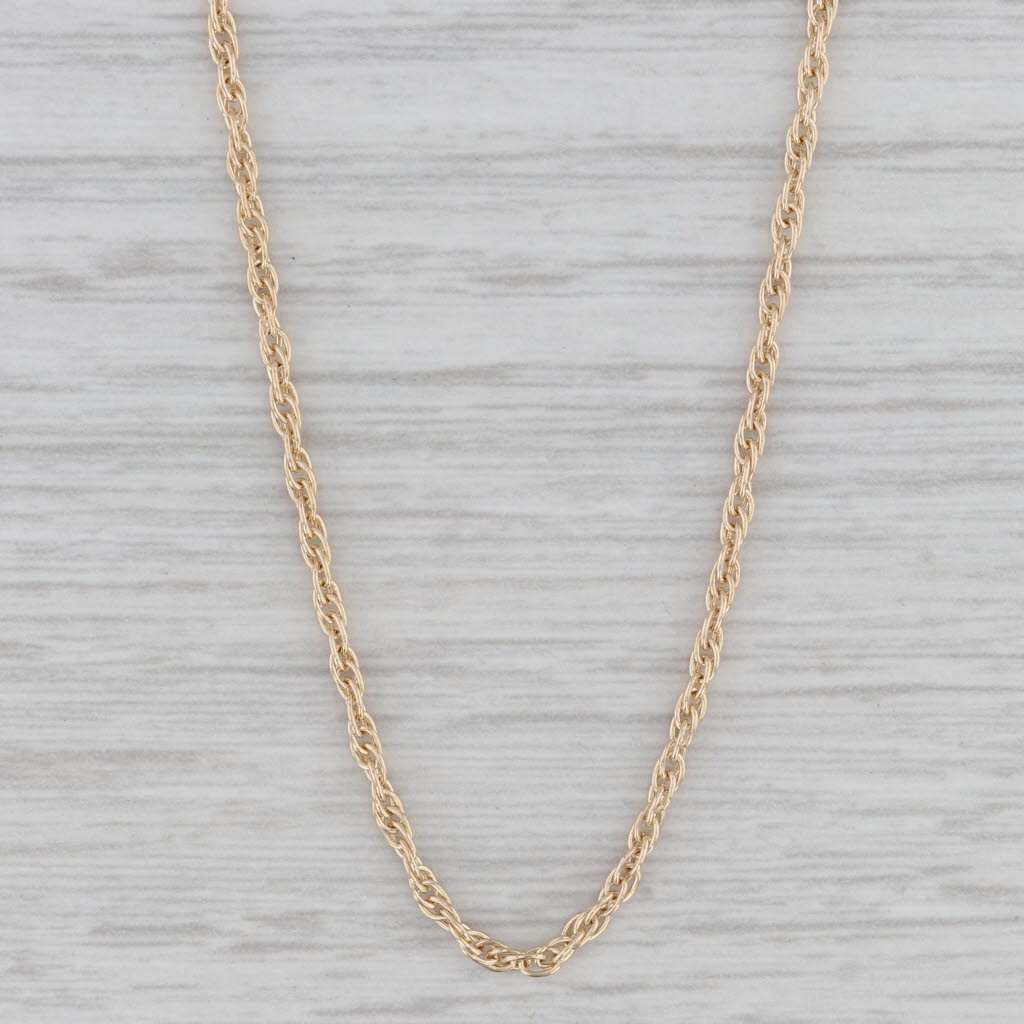 Gray 22.5" 1.3mm Rope Chain Necklace 14k Yellow Gold