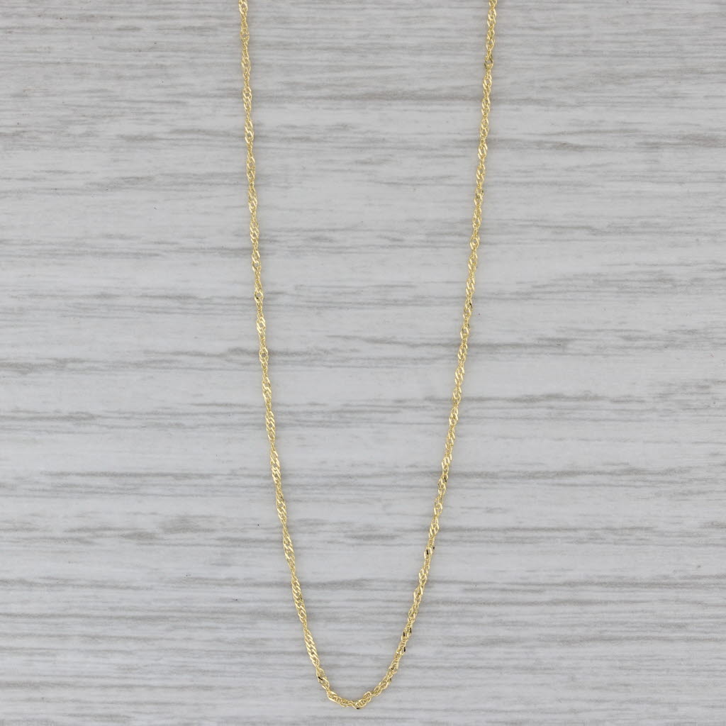 Gray New Singapore Chain Necklace 14k Yellow Gold 18" 1mm