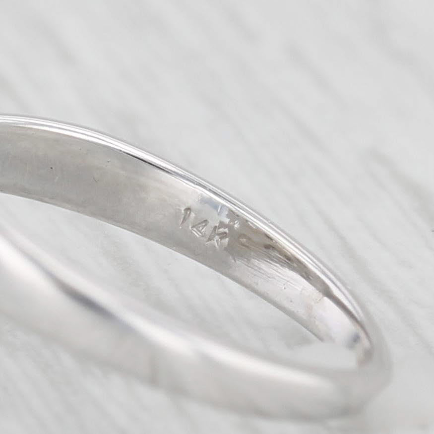 Light Gray Vintage 0.87ctw Diamond Bypass Ring 14k White Gold Size 5.75