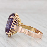 16.10ct Lab Created Purple Sapphire Ring 18k Rose Gold Oval Solitaire Size 6