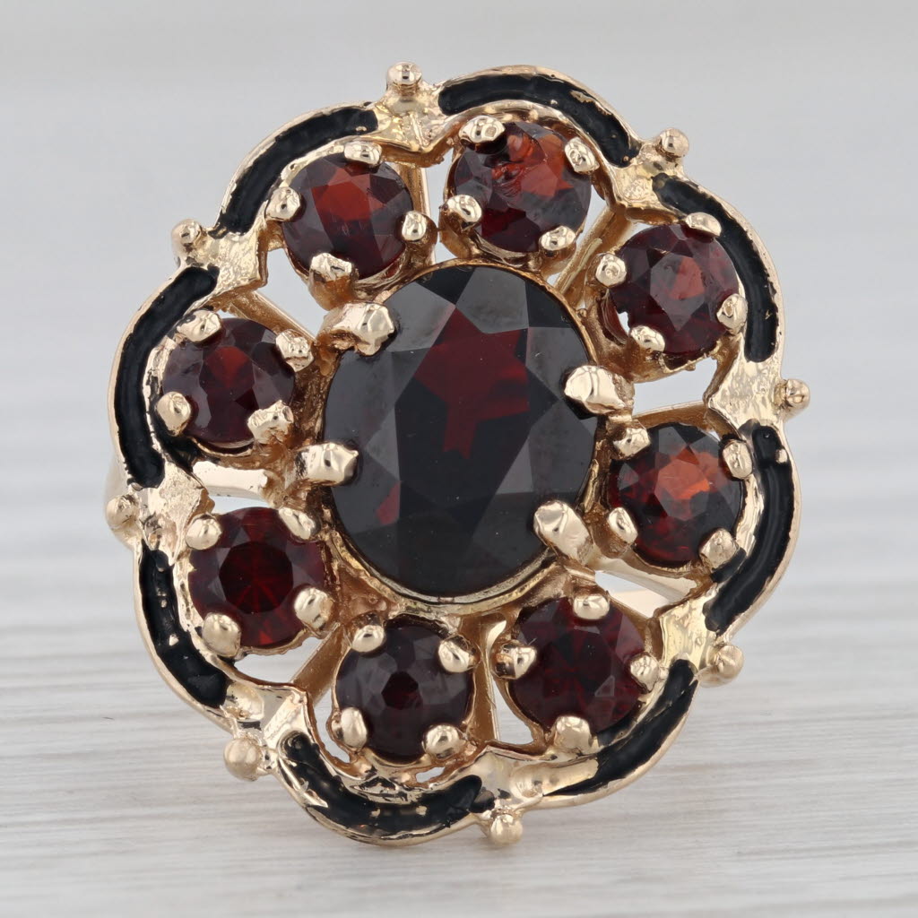 Gray Vintage 5.05ctw Garnet Cocktail Ring 10k Yellow Gold Size 6.75