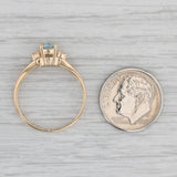 Gray 0.46ctw Oval Aquamarine Diamond Ring 14k Yellow Gold Size 7.75
