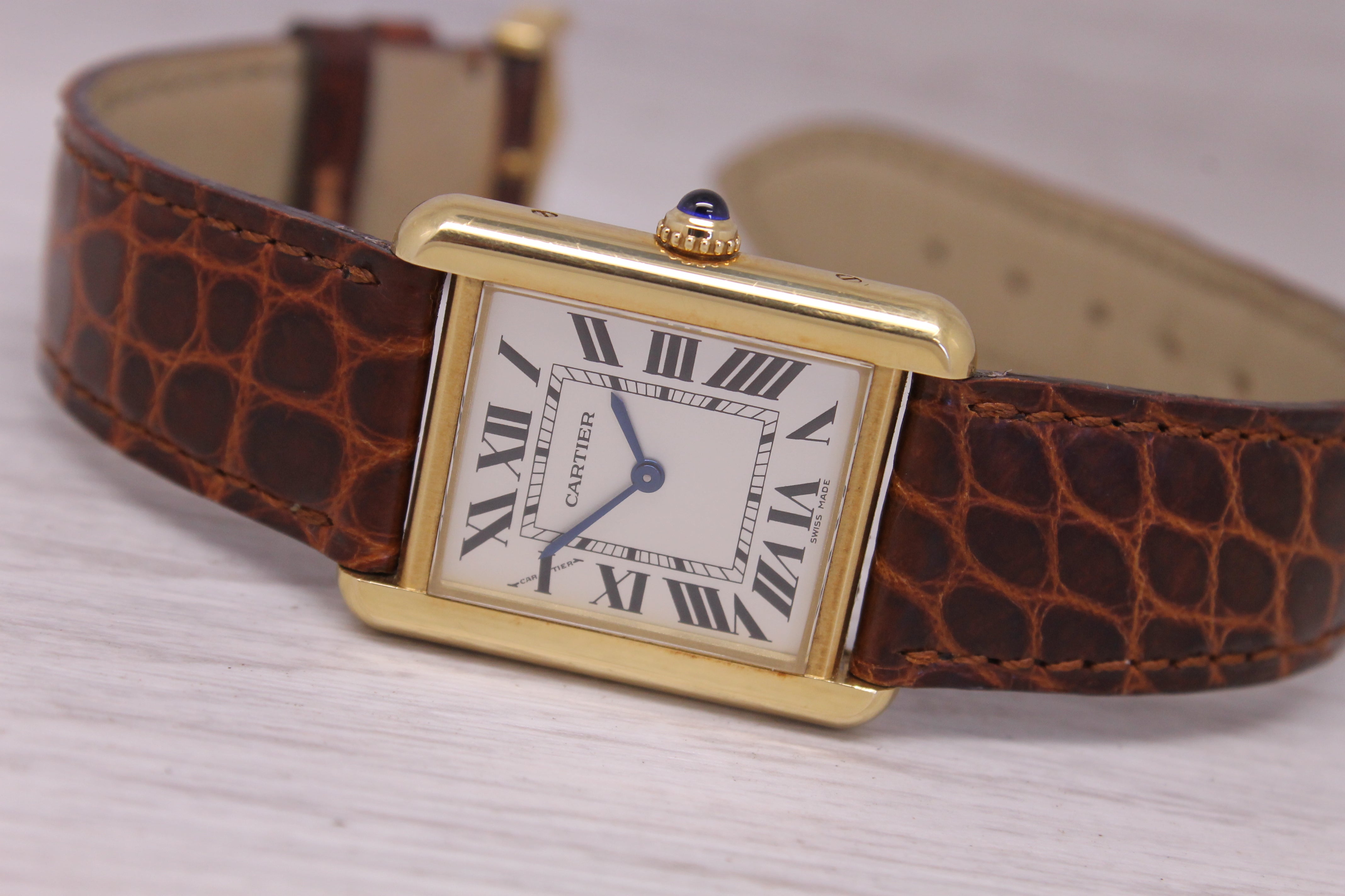 Cartier Tank Solo 2743 24mm 18k Yellow Gold & Steel Quartz Watch w/ 18k Buckle