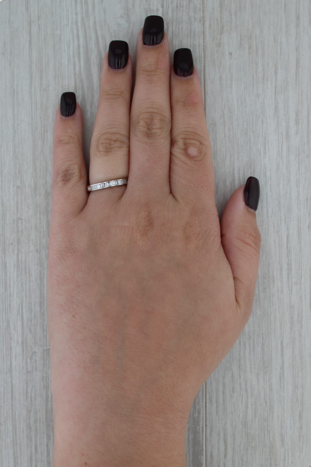 0.25ctw Diamond Wedding Band 14k White Gold Size 6.5 Stackable Ring