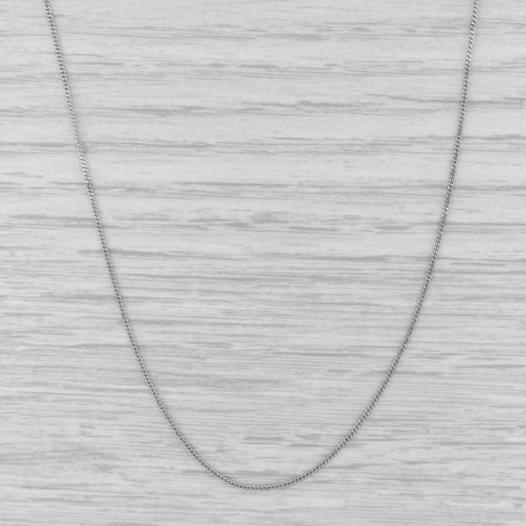 18" 0.8 Curb Chain Necklace 14k White Gold