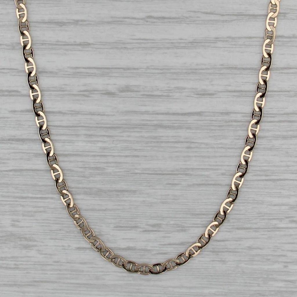 Anchor Mariner Chain Necklace 10k Yellow Gold 18.5" 2.8mm