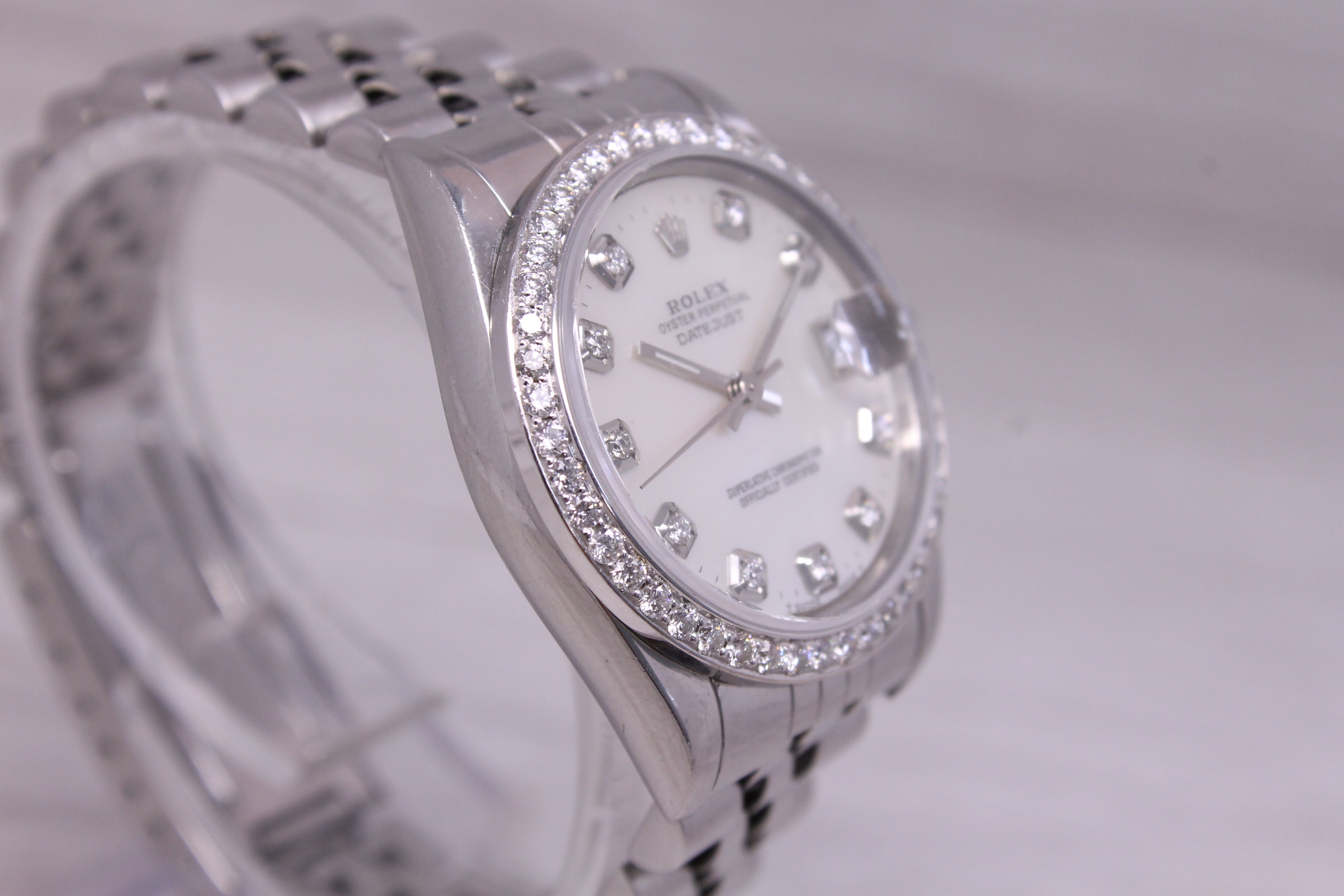 2002 Rolex Datejust 31mm Steel & Gold Ladies Watch ref.78240 Diamond Bezel