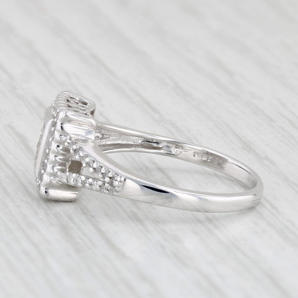 0.30ctw Diamond Halo Ring 10k White Gold Size 7 Engagement