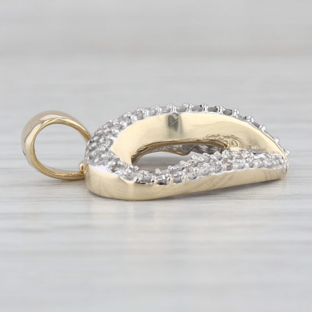 0.70ctw Diamond Open Heart Pendant 14k Yellow White Gold