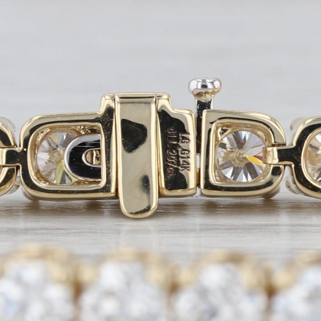 New 11.20ctw Lab Grown Diamond Tennis Bracelet 14k Yellow Gold 7" 4.2mm