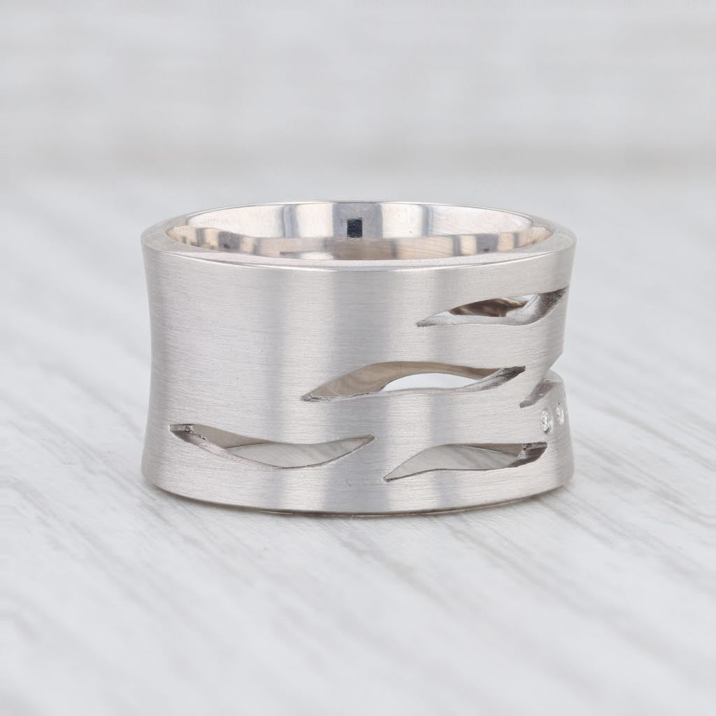 New Bastian Inverun Ring Sterling Silver Sparkling Diamonds 26071 12883 Sz 52 6