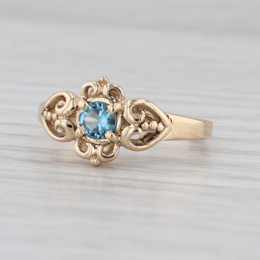 0.31ct Lab Created Spinel Ring 14k Yellow Gold Size 6.25 Round Solitaire