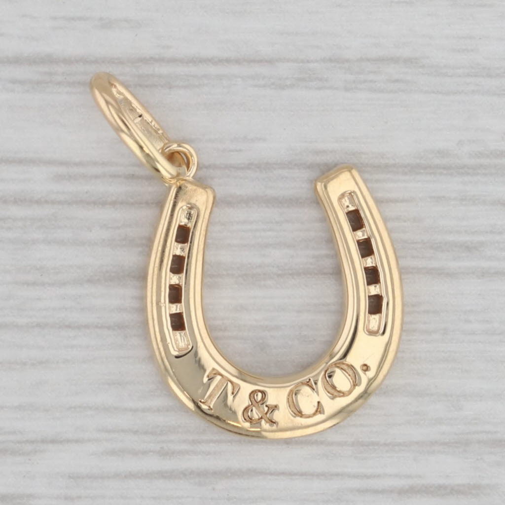 Gray Tiffany & Co Horseshoe Pendant 18k Yellow Gold Luck Equestrian Charm