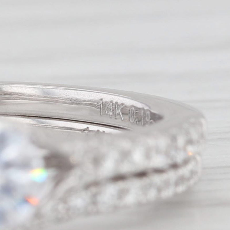 John Bagley Semi Mount Diamond Engagement Ring Wedding Band Bridal Set 14k Gold