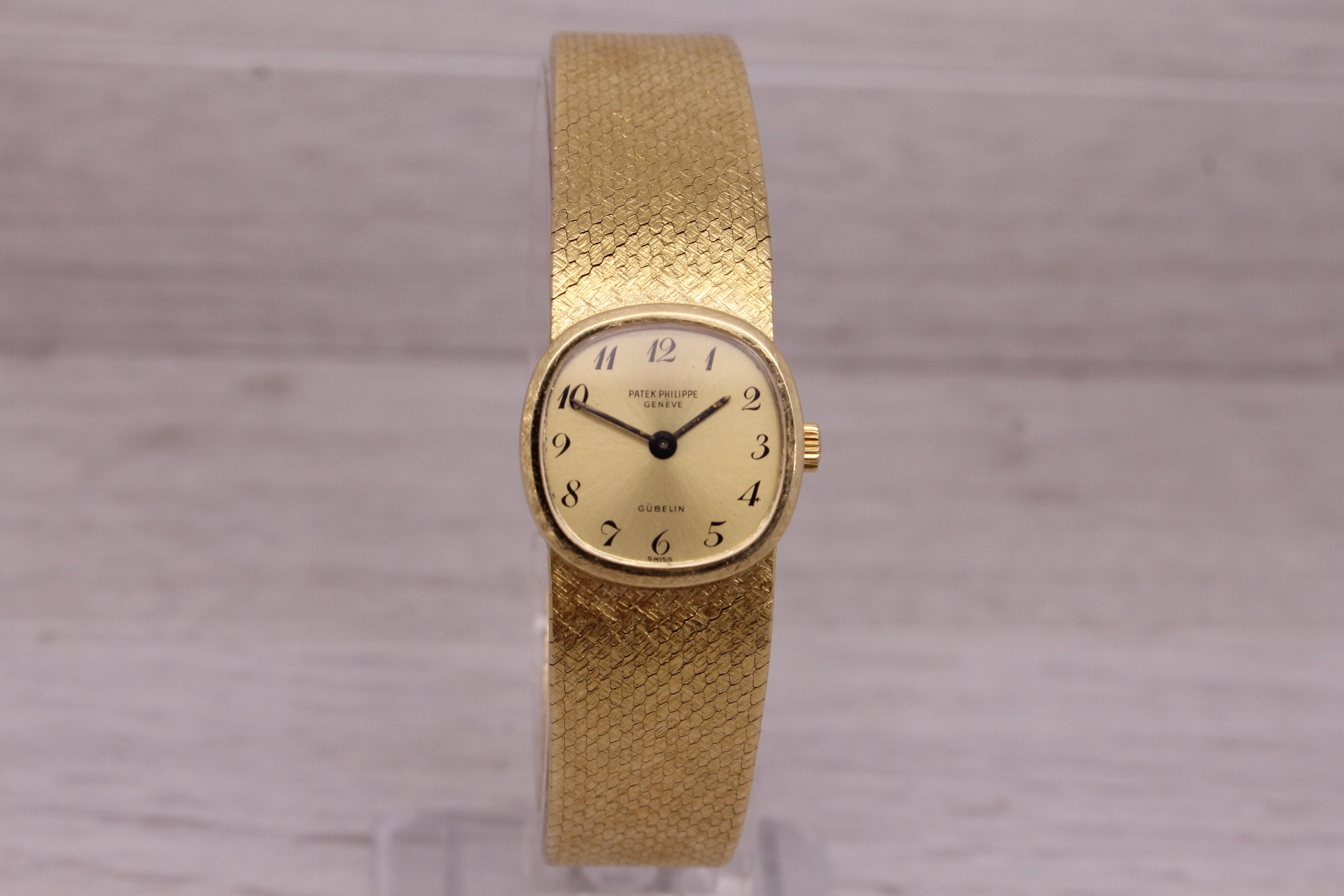 Rosy Brown Vintage c.1967 Patek Philippe Gubelin Ladies 18k Yellow Gold Watch ref. 3370/1