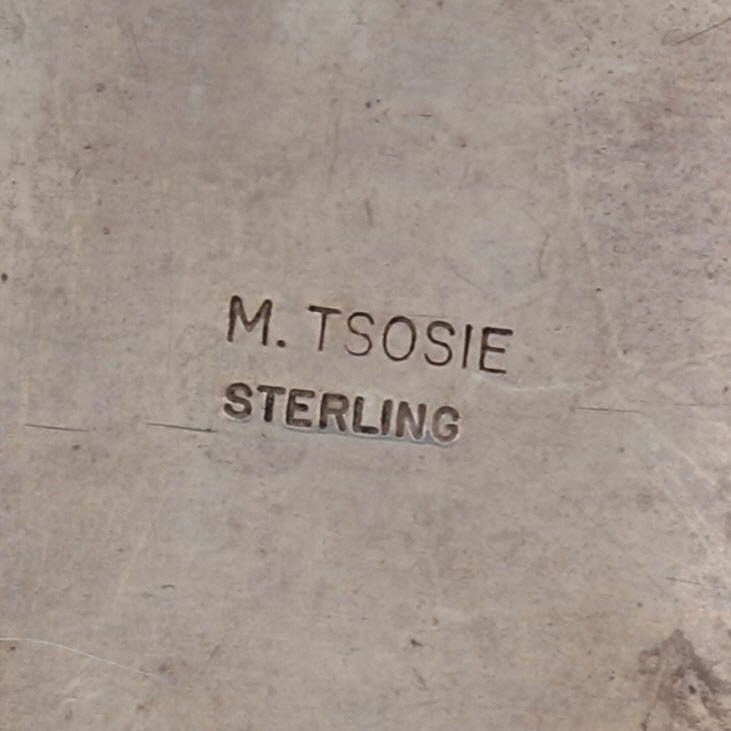 M Tsosie Animal Claw Turquoise Native American Cuff Bracelet Sterling Silver