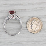 Gray 2.61ctw Pink Oval Tourmaline Diamond Ring 14k White Gold Size 6.74