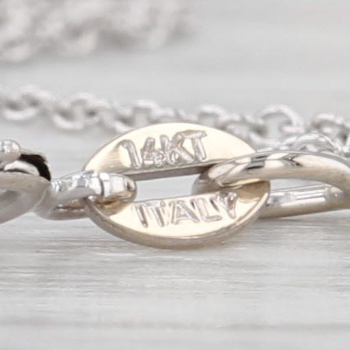 Galatea Cultured Pearl Pendant Necklace 14k White Gold 18" Cable Chain