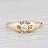 Light Gray Antique 0.14ct Diamond Solitaire Ring 14k Yellow Gold Size 6.5 Engagement