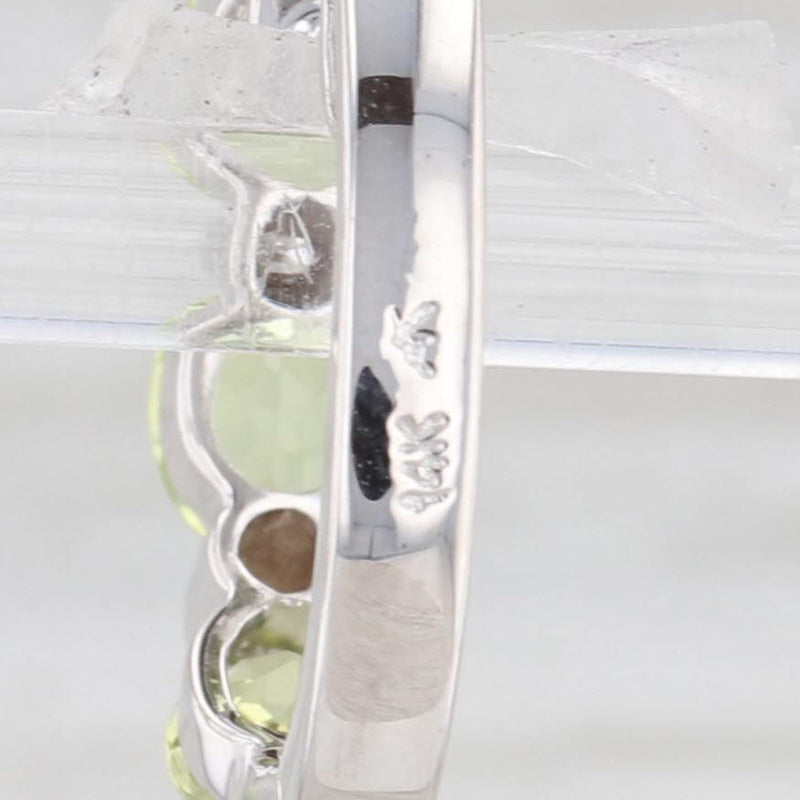 Light Gray New 2.30ctw Peridot Diamond Hoop Earrings 14k White Gold Hinged Snap Top Hoops