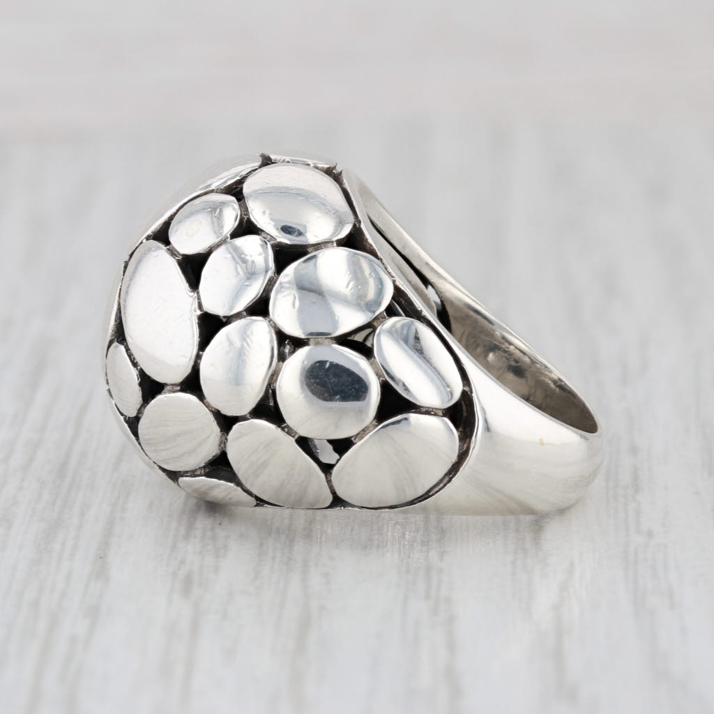 John Hardy Pebble Dome Kali Ring Sterling Silver Size 7.75 Statement